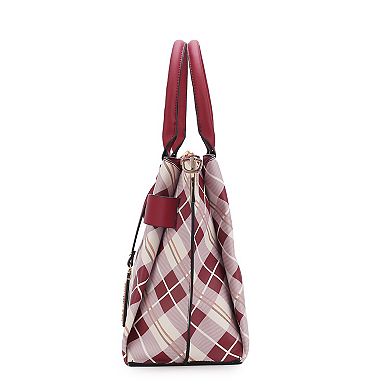 MKF Collection Vivian Plaid Satchel Bag