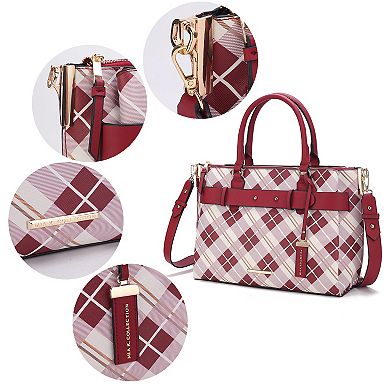 MKF Collection Vivian Plaid Satchel Bag