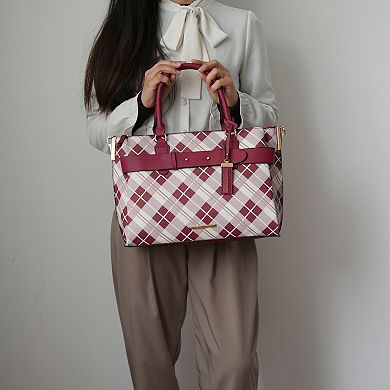 MKF Collection Vivian Plaid Satchel Bag