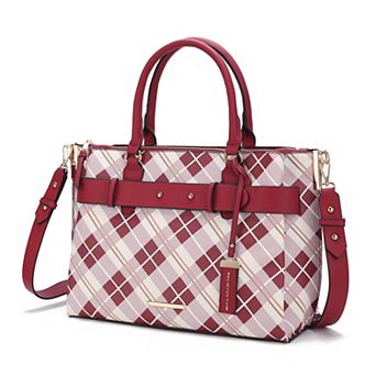 MKF Collection Vivian Plaid Satchel Bag