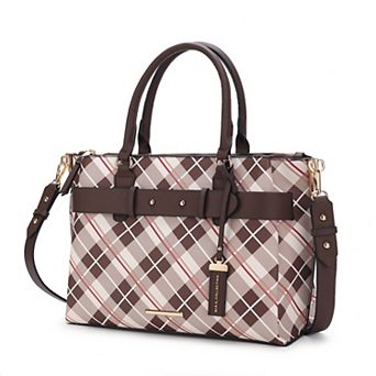 MKF Collection Vivian Plaid Satchel Bag