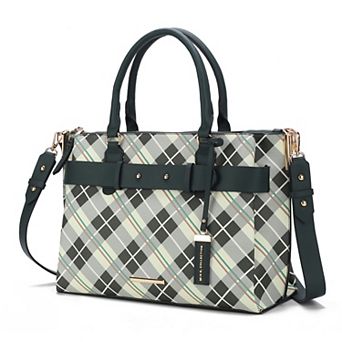 MKF Collection Vivian Plaid Satchel Bag