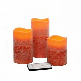Fitz & Floyd 3-Pack LED Wax Pillars with Remote