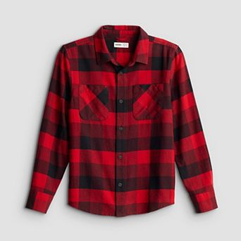Boys 8-20 Sonoma Goods For Life® Supersoft Flannel Long-Sleeve Shirt in Regular and Husky