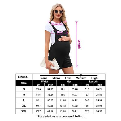 Womens Wide Elastic Strap Maternity Nursing Romper Casual Solid Summer Overall Short Jumpsuits
