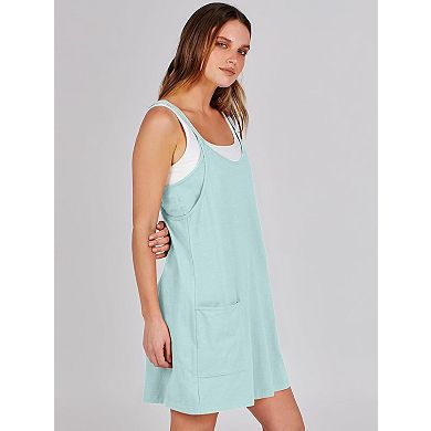Womens Sleeveless Mini Dress V Neck Athletic Short Dress with Pockets