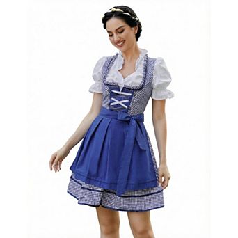 Women's Three-Piece Traditional Dirndl Dress Set for Festival Celebrations