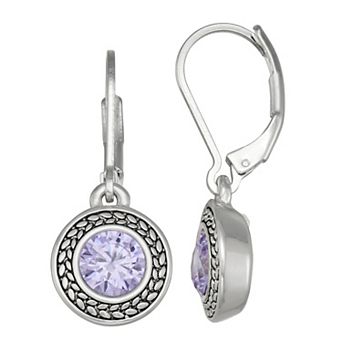 Napier Silver Tone Cubic Zirconia Social Round Drop Earrings