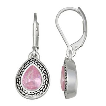 Napier Silver Tone Social Teardrop Earrings