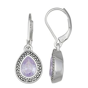 Napier Silver Tone Social Teardrop Earrings
