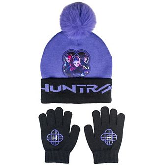 Girls K-Pop Demon Hunters' Huntrix 2 pc Winter Beanie & Gloves Set