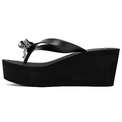 Juicy by Juicy Couture Boujee Women's Open Toe Platform Wedge Sandals