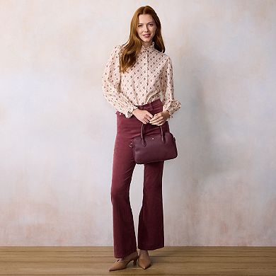 Petite LC Lauren Conrad Long Sleeve Mockneck Blouse