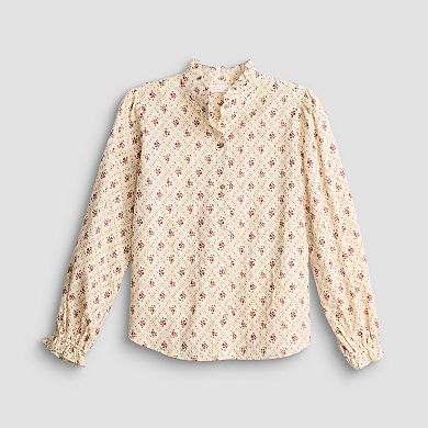 Petite LC Lauren Conrad Long Sleeve Mockneck Blouse