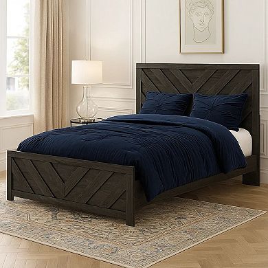 Bed, Chevron Pattern, Panel Headboard
