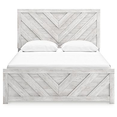 Bed, Chevron Pattern, Panel Headboard