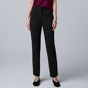 Petite Simply Vera Vera Wang Mid-Rise Slim Straight Ponte