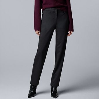 Petite Simply Vera Vera Wang Mid-Rise Slim Straight Ponte
