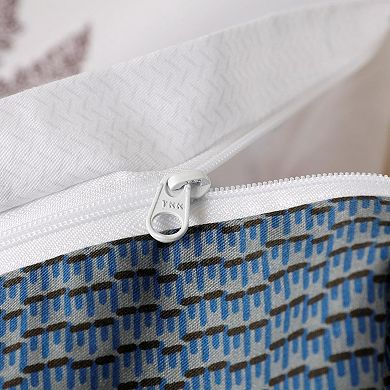 Soft Cotton Duvet Cover Set, 3pc with Leaf Pattern and Pillow Shams