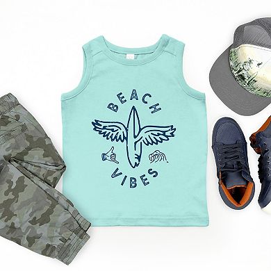 Beach Vibes Surfboard Wings - Youth Tank Top