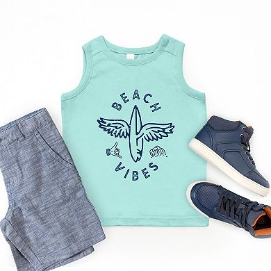 Beach Vibes Surfboard Wings - Youth Tank Top