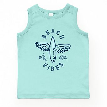 Beach Vibes Surfboard Wings - Youth Tank Top