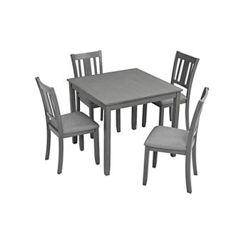 Merax Elegant 5 pc Wooden Dining Table Set with 4 Chairs