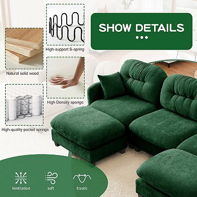 Merax Loveseat Cloud Sectional Couches Chenille Fabric