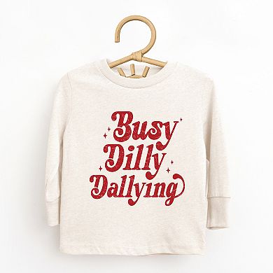 Busy Dilly Dallying Stars Distressed - Toddler Long Sleeve Graphic Tee
