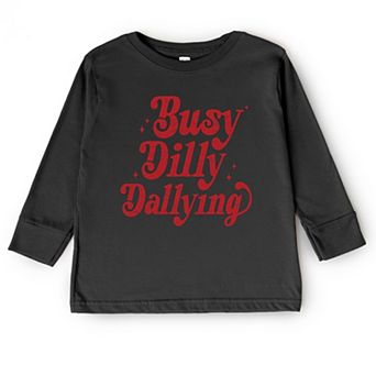 Busy Dilly Dallying Stars Distressed - Toddler Long Sleeve Graphic Tee