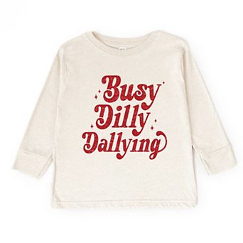 Busy Dilly Dallying Stars Distressed - Toddler Long Sleeve Graphic Tee