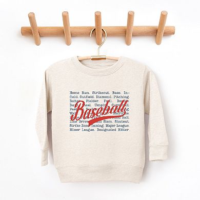 Baseball Words Stacked - Youth Graphic Sweatshirt