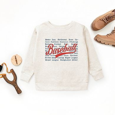 Baseball Words Stacked - Youth Graphic Sweatshirt
