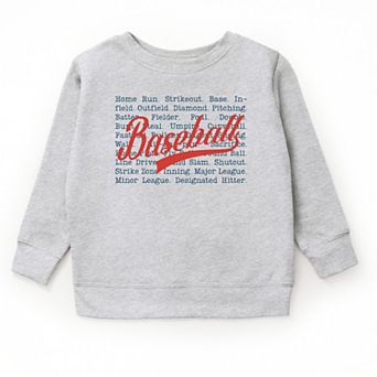 Baseball Words Stacked - Youth Graphic Sweatshirt