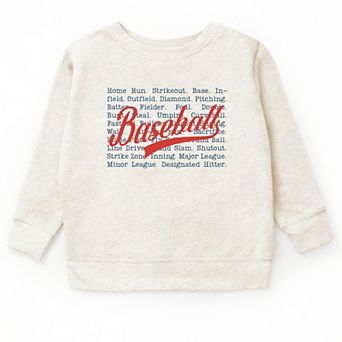 Baseball Words Stacked - Youth Graphic Sweatshirt
