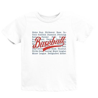 Baseball Words Stacked - Youth Short Sleeve Graphic T-Shirt