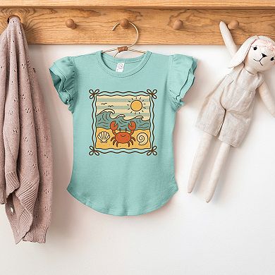 Crab Frame - Flutter Sleeve Graphic T-Shirt