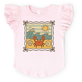 Crab Frame - Flutter Sleeve Graphic T-Shirt