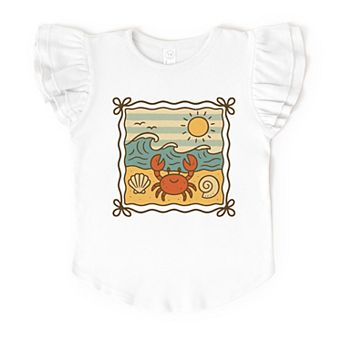 Crab Frame - Flutter Sleeve Graphic T-Shirt