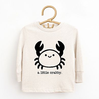 A Little Crabby Typewriter - Toddler Long Sleeve Graphic Tee