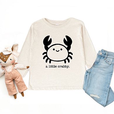 A Little Crabby Typewriter - Toddler Long Sleeve Graphic Tee