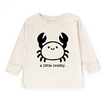 A Little Crabby Typewriter - Toddler Long Sleeve Graphic Tee