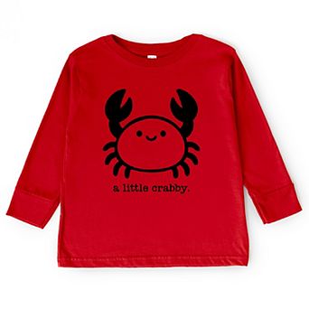 A Little Crabby Typewriter - Toddler Long Sleeve Graphic Tee