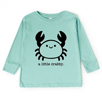 A Little Crabby Typewriter - Toddler Long Sleeve Graphic Tee