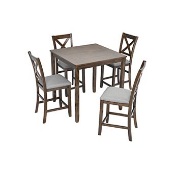 Merax 5 pc Counter Height Solid Wood Dining Set