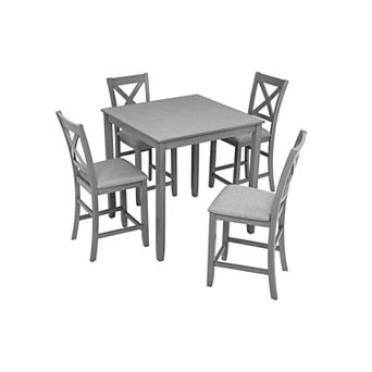 Merax 5 pc Counter Height Solid Wood Dining Set