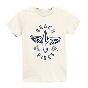 Beach Vibes Surfboard Wings - Youth Short Sleeve Graphic T-Shirt