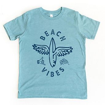 Beach Vibes Surfboard Wings - Youth Short Sleeve Graphic T-Shirt