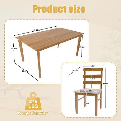 Merax Solid Wood Dining Table And Chair Set 5 Pieces Dining Room Table And Chair Set