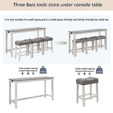 Merax Bar Table and Stools Set Dining Bar Table and Chairs Set